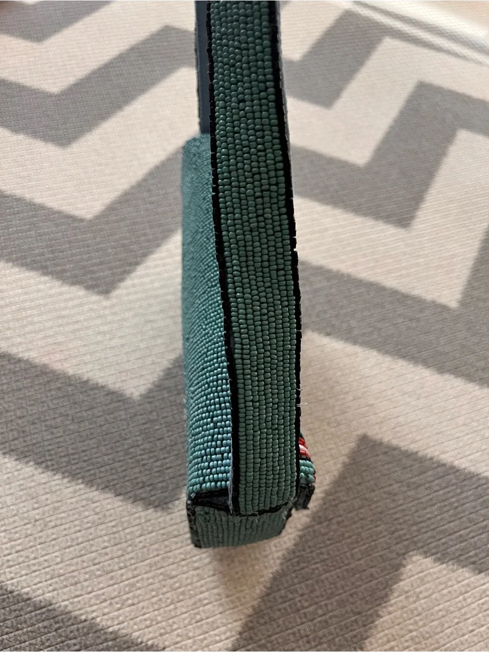 Anthropologie beaded bacon and eggs bag